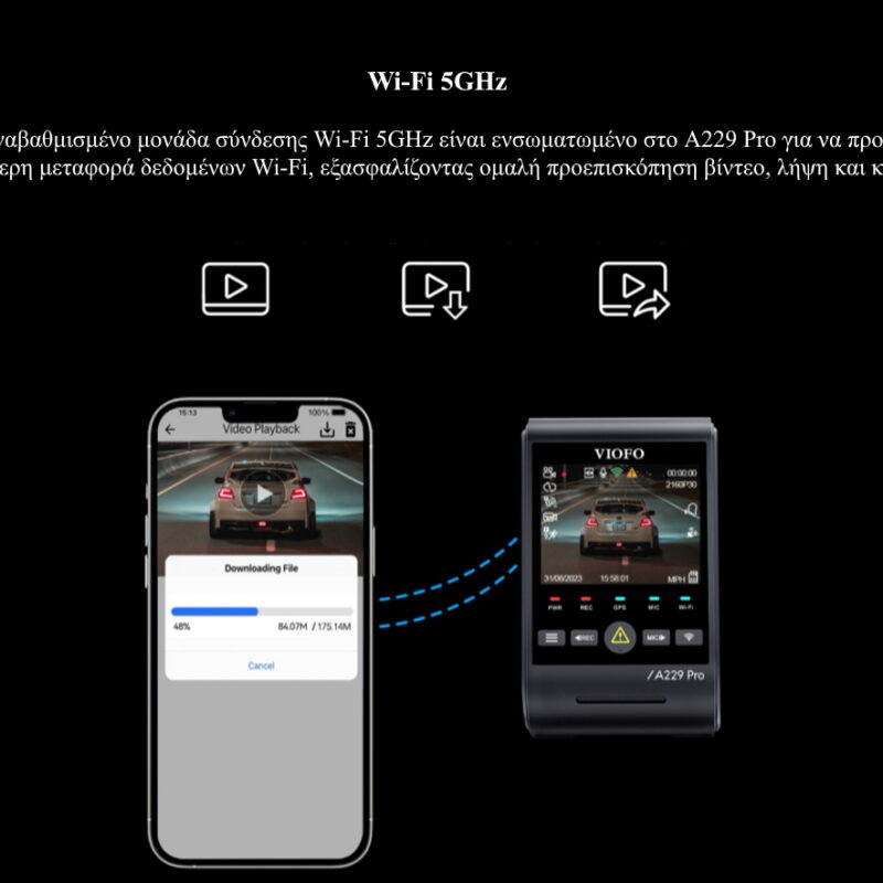 VIOFO A229 Pro 2CH Διπλή Κάμερα Dash Αυτοκινήτου με Φωνητικές Εντολές (4K HDR/Sony Starvis 2/Φωνητική Εντολή/GPS/WiFi/LCD 2.4") (A229 Pro 2CH-G) VIOFO A229 Pro 2CH Διπλή Κάμερα Dash Αυτοκινήτου με Φωνητικές Εντολές (4K HDR/Sony Starvis 2/Φωνητική Εντολή/GPS/WiFi/LCD 2.4") (A229 Pro 2CH-G) - Image 12
