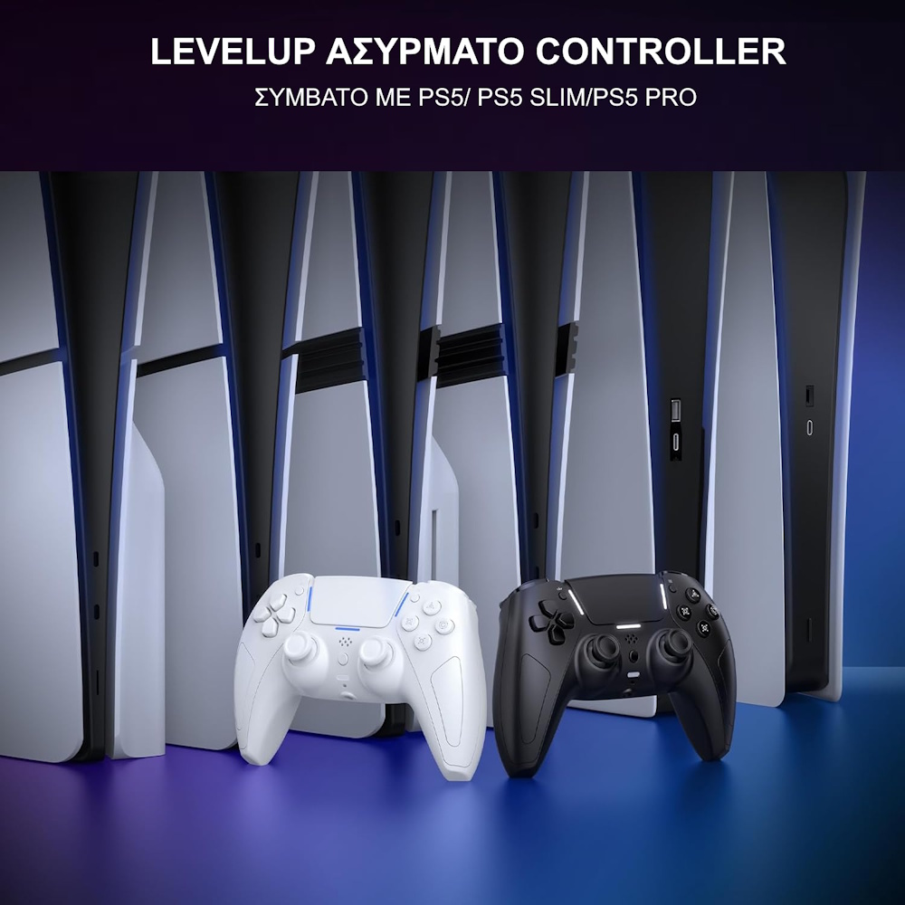 LevelUp Phantom X Ασύρματο Bluetooth Controller για PS5 / PC / Android / iOS με Hall Effect Μοχλούς, Δόνηση & LED Light Bar – Frost White LevelUp Phantom X Ασύρματο Bluetooth Controller για PS5 / PC / Android / iOS με Hall Effect Μοχλούς, Δόνηση & LED Light Bar – Frost White - Image 8