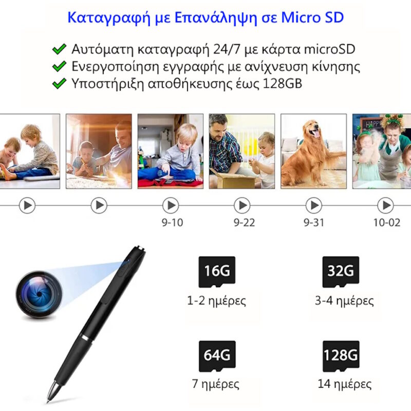 S-Talk Ν-03 Στυλό Κρυφή Κάμερα FHD Live Εικόνα Μέσω Ίντερνετ με Μπαταρία (Ανιχν. Κίνησης/Android/iOS) - Image 3