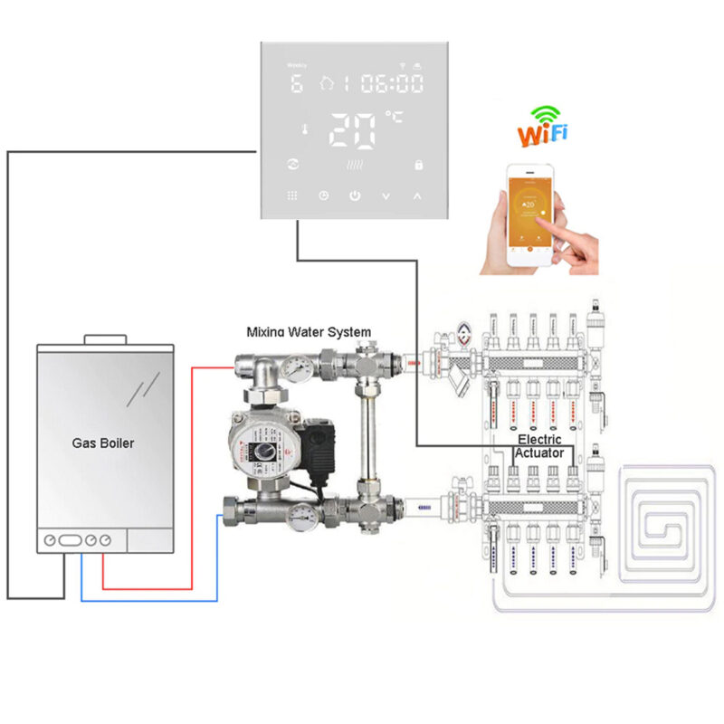 Hysen HY607-BL Ψηφιακός Θερμοστάτης Smart με Οθόνη Αφής και Wi-Fi Hysen HY607-BL Ψηφιακός Θερμοστάτης Smart με Οθόνη Αφής και Wi-Fi - Image 4