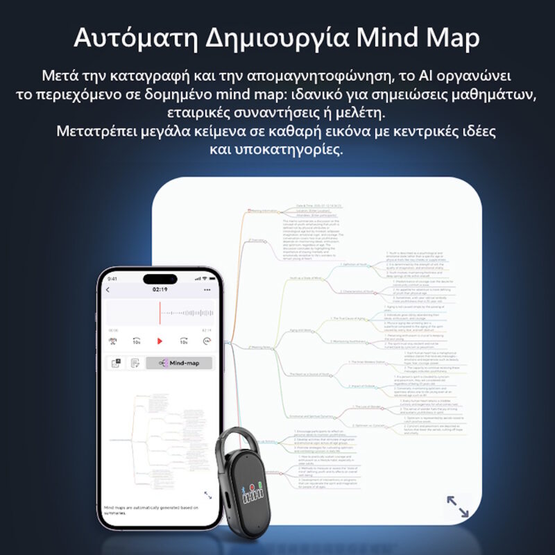 JNN S29A Καταγραφικό Ήχου με Απομαγνητοφώνηση & Περίληψη με AI – App Control με BT & Υποστήριξη 188 Γλωσσών 8GB JNN S29A Καταγραφικό Ήχου με Απομαγνητοφώνηση & Περίληψη με AI – App Control με BT & Υποστήριξη 188 Γλωσσών 8GB - Image 4