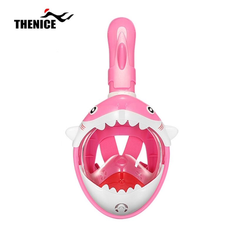 Thenice KF-3  Παιδική Μάσκα Θαλάσσης Καρχαριάκι (Baby Shark) Full Face Snorkel Mask (XS/S) (Ροζ)