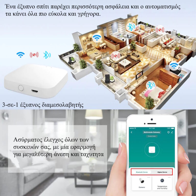 Moes Hub Ασύρματο ZigBee, WiFi και Bluetooth 2ης Γενιάς Smart Home Gateway (MHUB-W-Q-MS) - Image 4