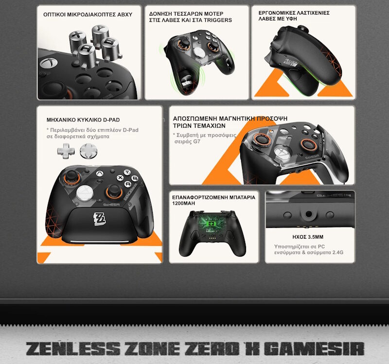 GameSir G7 Pro Zenless Zone Zero Edition Gamepad Gamepad Τριπλής Σύνδεσης Xbox/PC/Android (2.4GHz/Wired/Bluetooth) με Hall Effect, Gyro & Βάση Φόρτισης