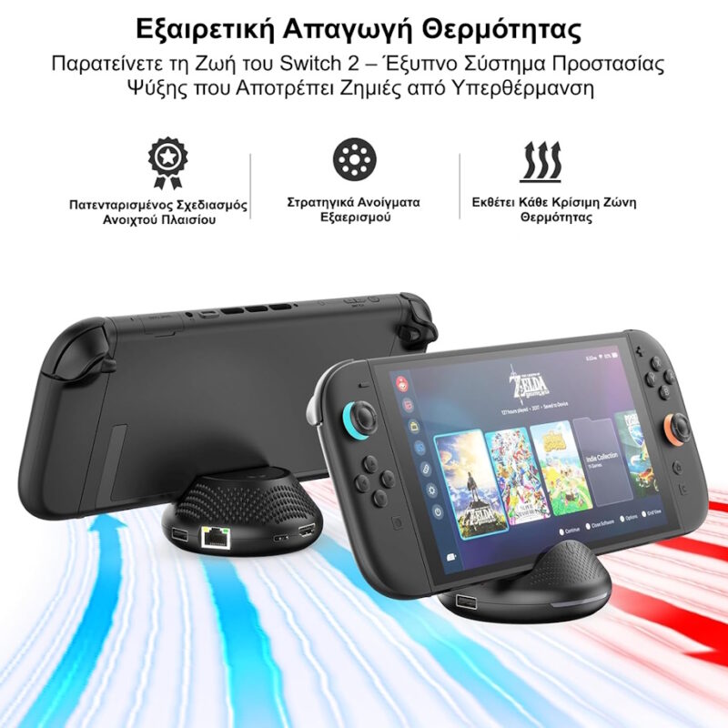 Φορητό TV Dock για Nintendo Switch 2 με 4K, Ethernet JYS NS2289 Μαύρο - Image 4