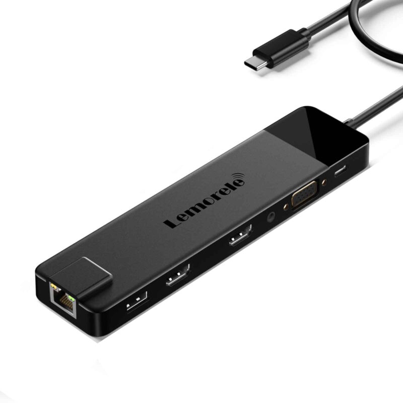 Lemorele TC100 Docking Station 13-σε-1 USB-C Hub με Dual 4K HDMI