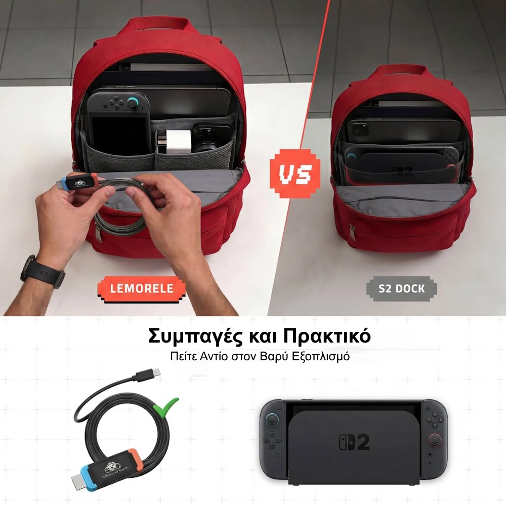 Lemorele L100 USB-C σε HDMI 4K60 HDR για Nintendo Switch, Steam Deck & ROG Ally με PD 100W Usb c σε hdmi για nintendo switch 4k