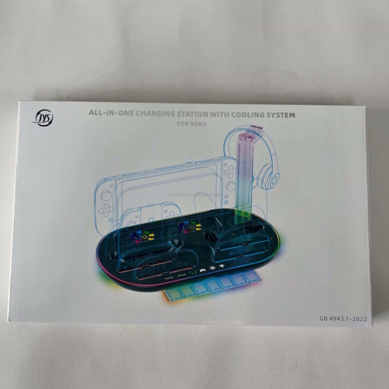 Βάση Φόρτισης Switch 2 Multifunctional με Ψύξη, RGB & Φόρτιση 4 Χειριστηρίων JYS NS2322 Μαύρη - Image 5