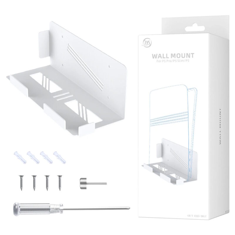 JYS P5226 Βάση Τοίχου για PS5 / PS5 Slim / PS5 Pro – Universal Wall Mount Console Stand Λευκό