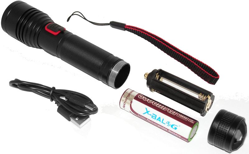 Alternative view of Επαναφορτιζόμενος φακός LED - P02-P50 - 251391