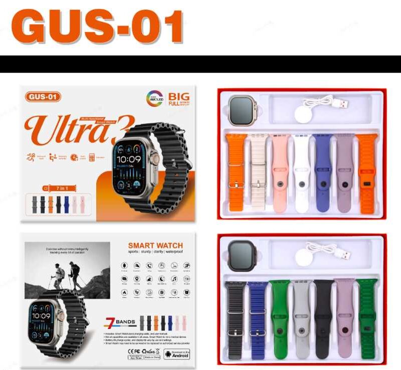Alternative view of Σετ Smartwatch με 7 λουράκια - GUS-01 - 260189 - Black