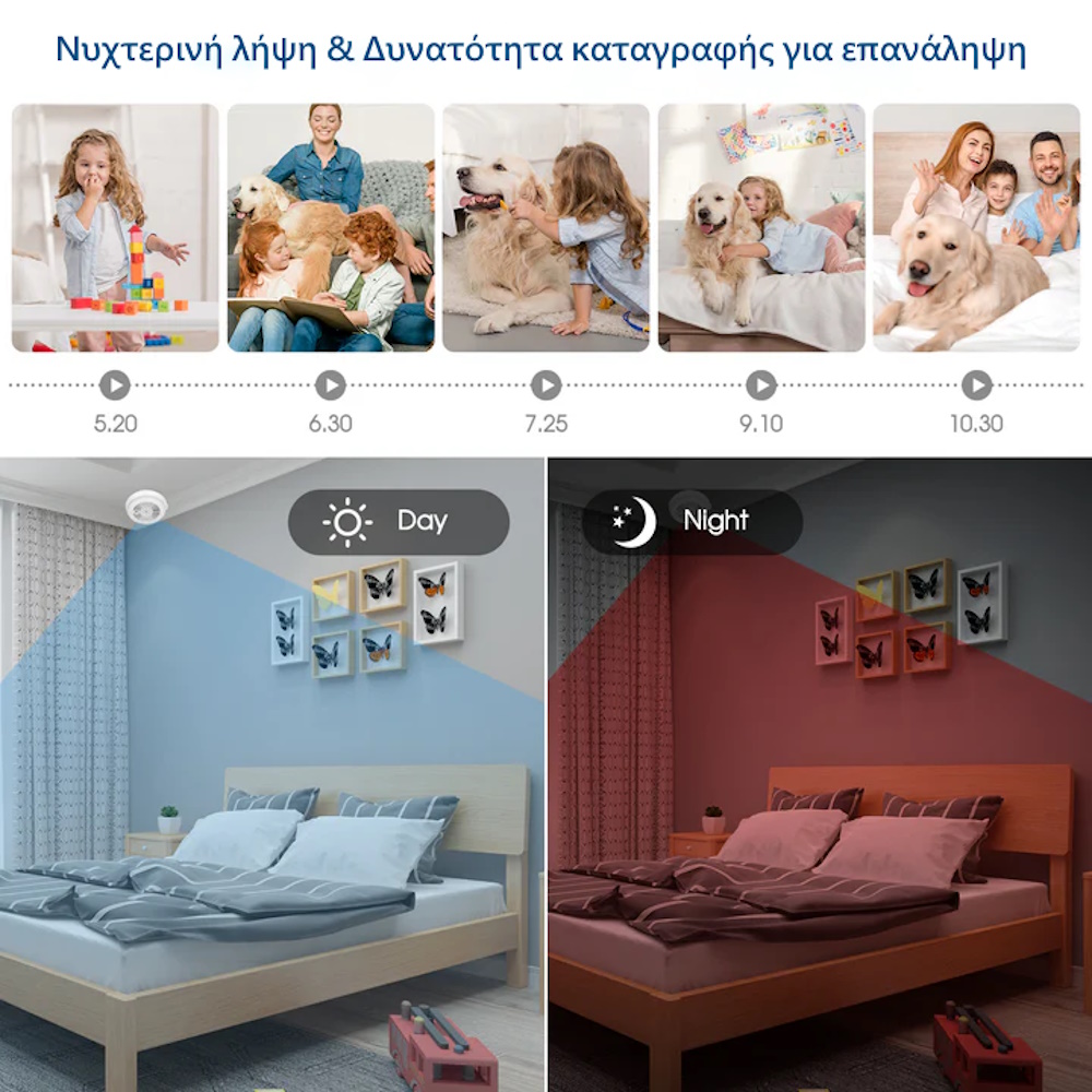 S-Talk D-77 Ανιχνευτής Καπνού Κρυφή Κάμερα FHD Live Εικόνα Μέσω Ίντερνετ με Μπαταρία (Ανιχν. Κίνησης/Android/iOS)