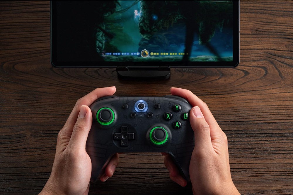 8BitDo Ultimate 2C Wireless Controller για Windows/Android (2.4Ghz/Bluetooth/Hall Effect Μοχλοί/Δόνηση Rumble) Transparent Black ασύρματο χειριστήριο gaming για windows/android