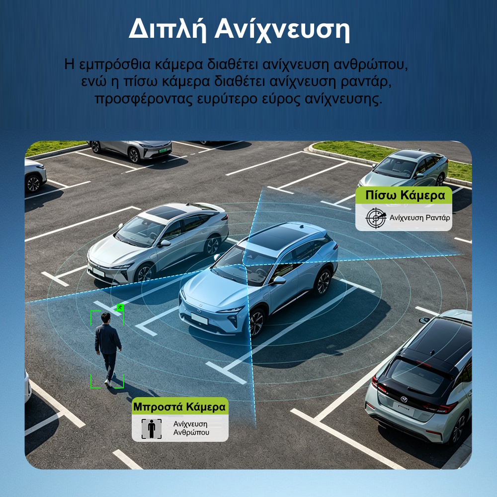 Sectec CC10 Διπλή 4G Κάμερα Ασφαλείας Αυτοκινήτου με GPS, Dual Radar, Live Video & 24/7 Parking Mode (6MP/IP65) Κάμερα Αυτοκινήτου με Ειδοποιήσεις