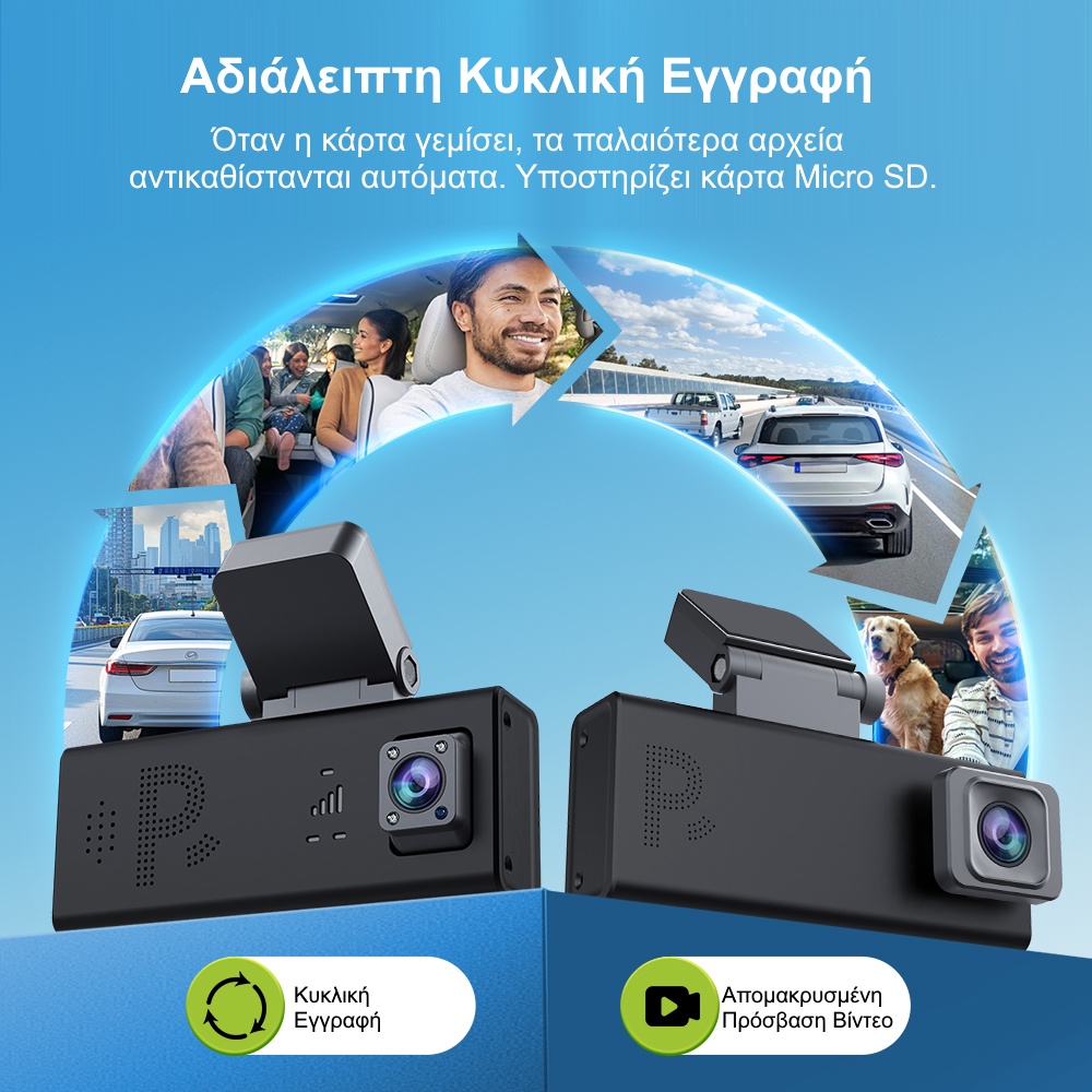 Sectec CC10 Διπλή 4G Κάμερα Ασφαλείας Αυτοκινήτου με GPS, Dual Radar, Live Video & 24/7 Parking Mode (6MP/IP65) Κάμερα Αυτοκινήτου με Ειδοποιήσεις