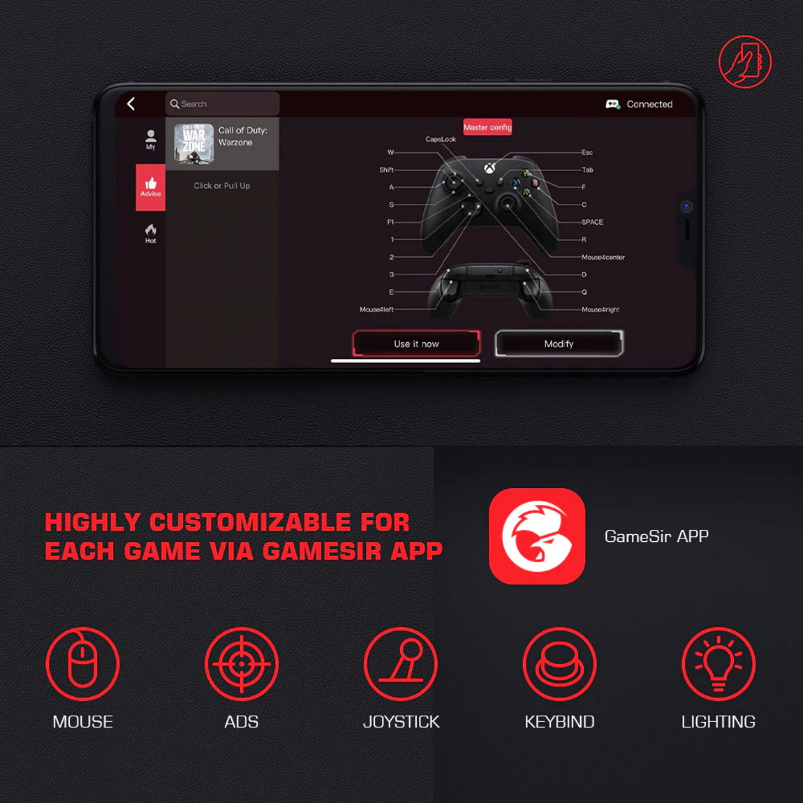 GameSir VX2 AimBox Console Keyboard & Mouse Adapter με υψηλή παραμετροποίηση