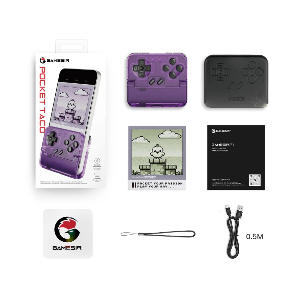 GameSir Pocket Taco Bluetooth Mobile Controller για Smartphone (Retro Design / Compact / Ασύρματο / iOS & Android) - Voltage Purple
