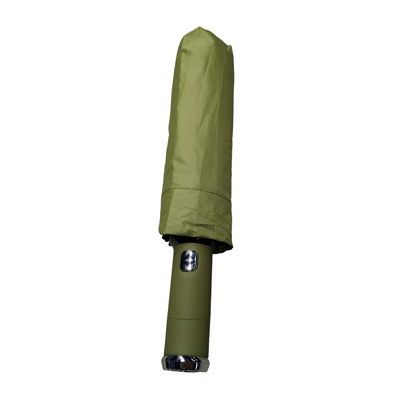Αυτόματη ομπρέλα σπαστή με φακό LED - 10K - Tradesor - 585670 - Green
