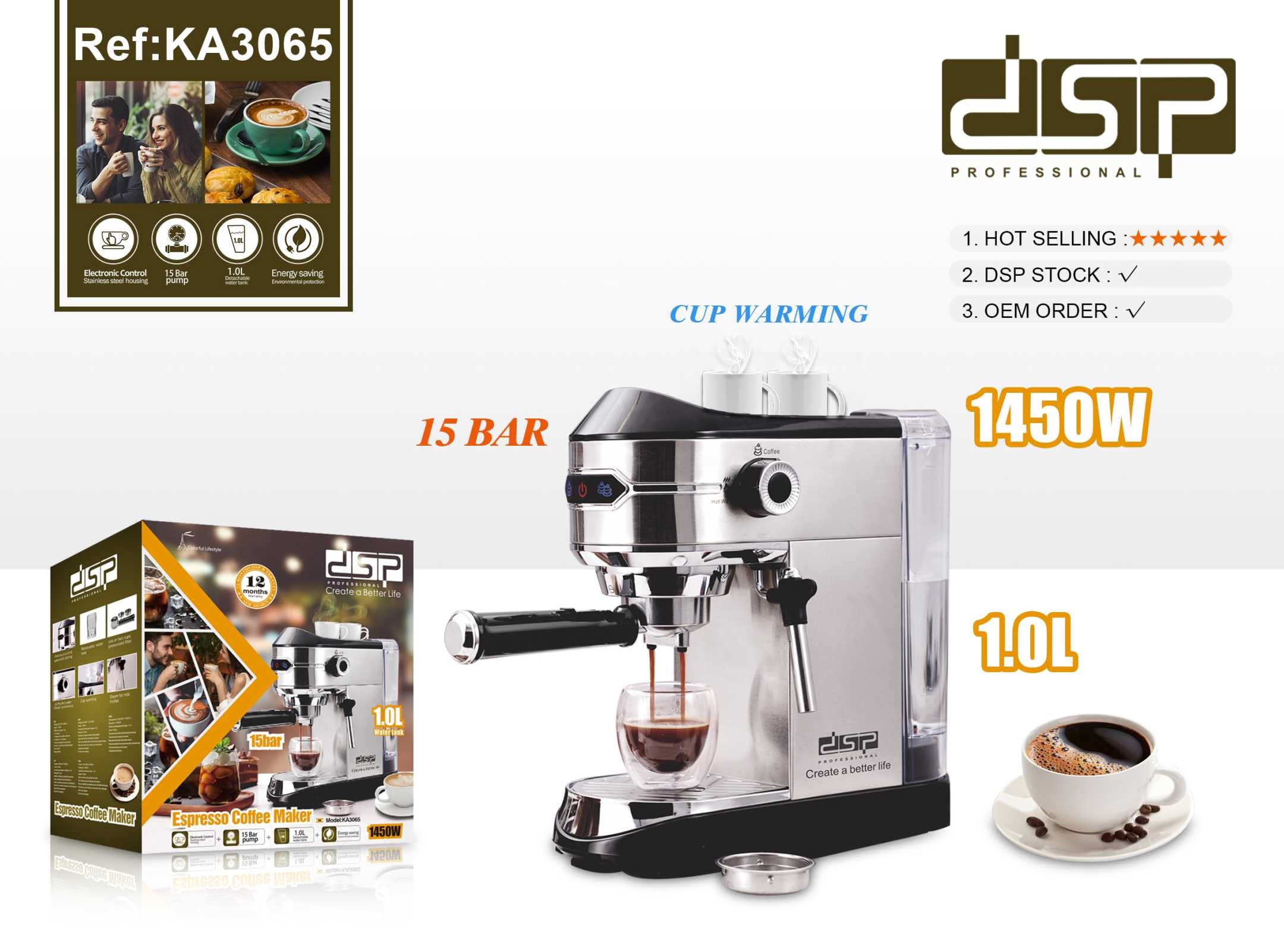 Μηχανή Espresso - KA3065 - 1450W - DSP - 614276 Μηχανή Espresso - KA3065 - 1450W - DSP - 614276 - Image 4