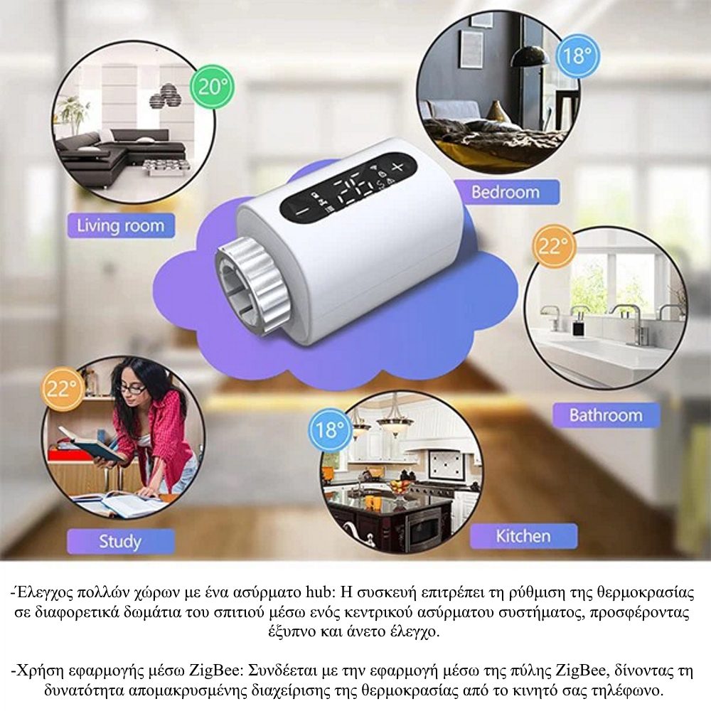 HYSEN HY360 WiFi Έξυπνη Βαλβίδα Καλοριφέρ
