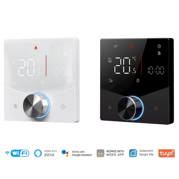 Alternative view of MOES WHT-009 Smart WiFi Θερμοστάτης με Περιστροφικό Διακόπτη για Φυσ. Αέριο ή Πετρέλαιο (Λευκό)