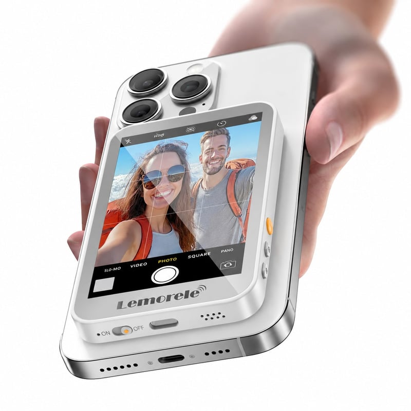 Alternative view of Lemorele R600 Pro Ασύρματη Οθόνη Selfie με Μαγνητική Στήριξη MagSafe (WiFi & Bluetooth) White