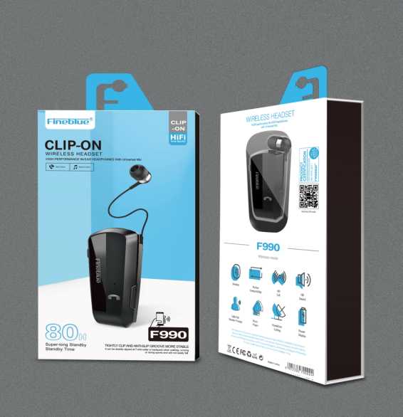 Alternative view of Ασύρματo ακουστικό Bluetooth - F990 - Fineblue - 700024 - Black