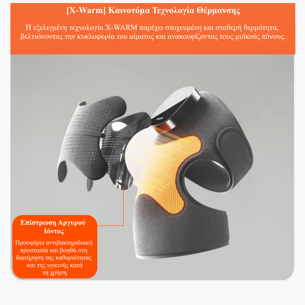 iKeepFit Ηλεκτρική Θερμαινόμενη Μυοχαλαρωτική Συσκευή Μασάζ 7 Watt με Δόνηση για Γόνατο/Ώμο/Αγκώνα Γκρι (KPF-knee13)